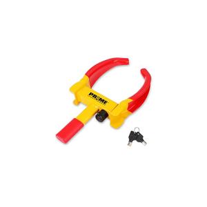 PR1ME Heavy Duty Wheel Lock Clamp with 2 Keys, Universal Anti Theft Trailer Wheel Lock for Cars SUV RV ATV Motorcycles &Golf Cart,High-Strength Carbon Steel with Soft PVC Coating,Fits 7" to 10.6" Tire