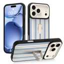 Gukalong Phone Case for Phone 17 Pro Max 6.9 Inch Blue and White Stripes Slim Phone Cover with Strap Stand Heavy Duty ShockPro Maxof Pro Maxtective Anti-Scratch Kickstand Case for Women