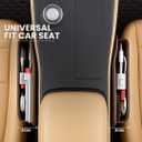 AC4 Universal Car Seat Gap Filler Organizer | Premium PU Leather Storage for Car, SUV & Trucks | Car Pocket Organizer for front seat, Cable Slots, Wallet, Sunglasses & Essentials.