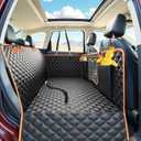 Back Seat Extender for Dogs,Dog Car Seat Cover for Back Seat with Hard Bottom Holds 500 lbs,Car Seat Protector,Waterproof Extender for Dogs,Dog Hammock,600D Nonslip,Pet Bed for Cars,SUVs, Small Trucks