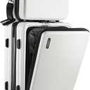 TRAVELARIM 20 Inch Carry On Luggage 22x14x9 Airline Approved, Carry On Suitcase with Wheels, Hard-shell Carry-on Luggage, Durable Luggage Carry On, White Small Suitcase with Cosmetic Carry On Bag