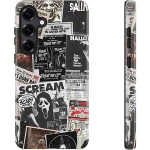 DEENAKIN for Samsung Galaxy S25 Case Cute,Aesthetic Dark Academia Halloween Scream Phone Case,Compatible with Magsafe,Trendy Cool Retro Protective Slim Silicone Phone Cover for Women Girls