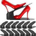 Neprock Shoe Slots Organizer,Shoe Storage Organizer Shoe Rack for Closet Organization, Shoe Slots Organizer De Zapatos Shoe Holder Space Saver for Entry way (12 Pack) (Black)