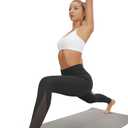 AFITNE Womens High Waist Mesh Yoga Leggings with Side Pockets, Tummy Control Workout Squat-Proof Yoga Pants (Black)