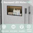 Shower Niche No Tile Needed with Waterproof LED Light Strip for Bathroom Storage Bathroom for Shower Wall Lighted NichesStainless Steel Waterproof ShelfMatte Black 24 x 12 in