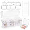 INMORVEN Press On Nail Storage Box 14 PCS Organizer with 1 Large Case & 60 Adhesive Tapes, Clear Acrylic Display Container for Fake Nails Salon Business or Personal Use (14 PCS Single Layer)
