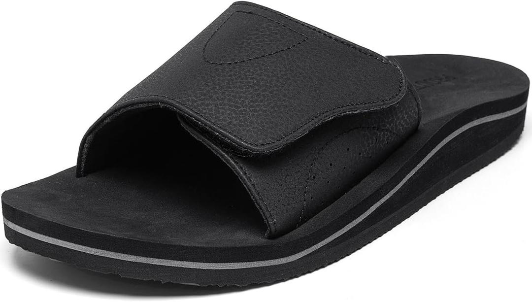 Men's Slide Ergonomic Sandals Adjustable Strap Orthotic Arch Support Athletic Sandals, 11