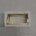 Feyarl Gold Glass Business Card Holder Desktop Name Card Display Office Business Card Stand Organizer Storage for Meeting Store Reception Exhibition (1 slot)