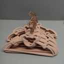 60 Pack Pink Velvet Kids Clothes Hangers - 12.6in for Ages 4-10, with Cute Bear, Rotating Rose Gold Hook, Non-Slip, Space-Saving Slim Felt Hangers for Toddler Coats, Jackets, Dresses