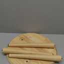 Small Side Table, Rattan Round Coffee Table, Boho Circle Side Tables End Table for Living Room, Mid Century Accent Table for Bedroom Balcony (Wooden)