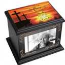Cremation Urns for Human Ashes Adult Male or Female, Funeral Memorial Urns for Ashes with Photo Frame, Wooden Urns Box and Casket for Men Women, Burial Urn for Adults Up to 200 IBS