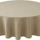 Biscaynebay Textured Fabric Round Tablecloths 70", Natural Water Resistant Table Cloth Circle Folding Table Covers for Dining, Kitchen, Wedding, Parties etc. Machine Washable