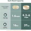 Havniva Ceramic Raised Slow Feeder Dog Bowl Set, Elevated 7.3inch Bowl and 8.2inch Puzzle Slow Dish with Wooden Stand for Medium and Large Dog, Anti-Gulping (2X Light Yellow+ Stand)