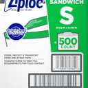 SC Johnson Professional Ziploc Brand Sandwich Bags, Food Storage Ziploc Brand Bags, Easy Open Tabs, Commercial Pack, 500 Count Box, for Professional Use Only