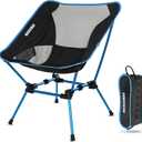 MARCHWAY Ultralight Folding Camping Chair, Heavy Duty Portable Compact for Outdoor Camp, Travel, Beach, Picnic, Festival, Hiking, Lightweight Backpacking (Sky Blue), 19.5D x 20.9W x 26.2H in