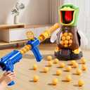 NIPLOOOW Duck Shooting Toys for Kids 3-5, Movable Target Shooting Games w/Air Pump Launcher, LCD Score Record, Sound, 24 Foam Balls, Birthday Gift for Boys Girls Ages 3 4 5 6 7 8 Years Old (1 Popper Gun)