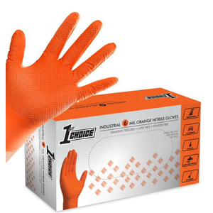 XL 1st choice 6 mil orange nitrile gloves 10 pack
