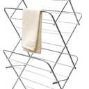 Metal Clothes Rack for Hanging Clothes (Silver), by Home Basics | 3 Tier Portable Clothes Rack for Swimsuits, Towels, Shirts, Pants, and Accessories | Foldable Garment Rack with 18 Rods