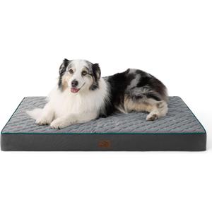 Bedsure Orthopedic Dog Bed for Extra Large Dogs and Crate - Thick Memory Foam Pet Mattress with Removable Washable Cover and Egg Crate Foam, Suitable for Pet Up to 100 lbs, XL 41x29x4 Inches, Grey