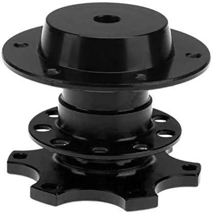 BestTeam Universal Steering Wheel Snap Off Quick Release Hub Adapter Boss Kit With 6-hole Steering Wheel Hub (Black)