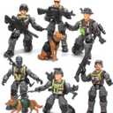 Army Men Action Figures, Toy Soldiers for Boys 4-7 6-8, Plastic Army Men Toys with 2 Dog Figures 6 Weapons Birthday Gift for Kids Boys Military Collectors (D35)