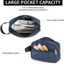 2 x XQXA Toiletry Bag for Men, Hanging Dopp Kit Water Resistant Travel makeup Bag for women, Mens Travel Bag Shaving Bag for Toiletries Accessories (01-Navy Blue)