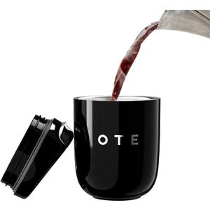 OTE Coffee Cup Travel Mug 8 OZ, Keep Ice & Hot Personal Coffee Cup, 350 ML Vacuum Insulated Tumbler, BPA-Free Stainless Steel Coffee Cups, Leakproof, Black