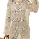 MixShe Beach Vacation Clothes for Women 2025 Fashion Cover up Summer Dresses Crochet Swim Suits Womens Bathing Outfits L
