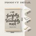 Evcprz Christian Nursery Wall Art Poster Hanger Frame, Church Nursery Decor, Fearfully and Wonderfully Made Bible Verse Hanging Canvas Prints Wall Art Decor, 12x16 Inch