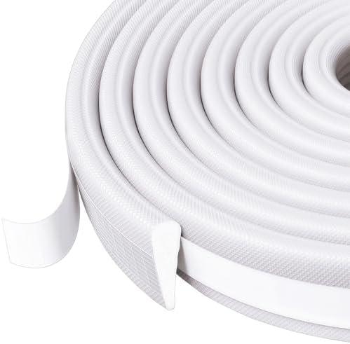 WEZKYLCG Weather Stripping Door Seal, Upgraded Wedge Window Draft Stopper, PU Foam Seals Tape, Strong Adhesive, Soundproofing, Window Insulation for Winter, Door Frame Gaps Filler (White, 20 Ft)