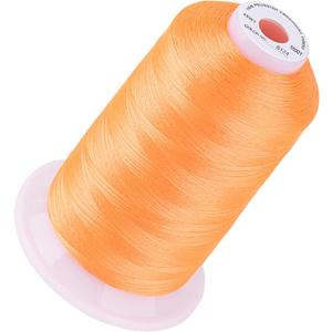 Simthread 5500Yds Embroidery Thread, 5000M High-Yardage 40WT 100% Polyester Thread – 170+ Vivid Colors, High-Speed Rated – Compatible with Brother, Singer, Janome & More - Neon Orange S124