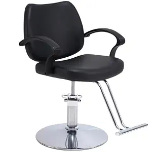 Zevemomo Barber Salon Chair for Hair Stylist, Heavy Duty Hydraulic Pump with 360° Swivel, Adjustable Height Spa Beauty Equipment for Barbershop, Home 350LBS Capacity, Black