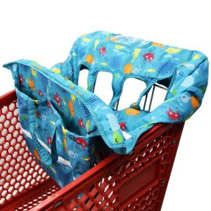 Twin Double Shopping Cart Cover for Baby Siblings With Carrying Case. Fit Wholesale Warehouse Grocery Stores Like Costco Sams Club (Blue Sea World)