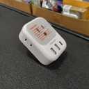 NEW Tessan 7 in 1 European Travel Plug Adapter C, US to Europe 4 Outlets 3 USB