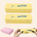 2 Pack Slow Rising Squishy Butter Stick ,Squeeze Butter Toy, Stress BallsStress Relief & Fidget Toys,Realistic Food Squishies Fidget Toys, Gifts, Party Favors (2PCS)