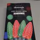 DEWENWILS C9 Christmas Lights Outdoor, 33.3ft 50LED Christmas Tree Lights, Waterproof, Big Christmas Lights, Extendable for Wedding Party Christmas Decoration, Green Wire, Red & Green, UL Listed