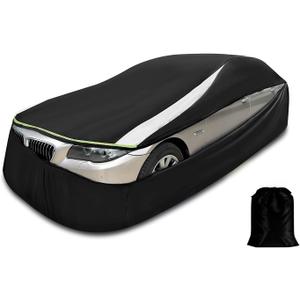 Full Enclosed Car Cover Waterproof All Weather Custom Fit for Dodge Challenger 1970-2023/Charger 1966-2023 Length Under 205" 420D Heavy Duty Outdoor/Indoor Car Cover Windproof Sun/UV (For Sedan/Coupe/Cabrio Length 189-200 in)