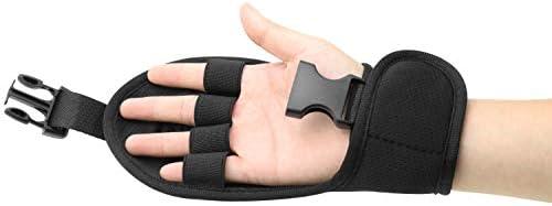 Biange Finger Splint Brace Ability, Rehabilitation Finger Gloves with stroke Hand Splint, Use for Brace Elderly Fist Stroke Hemiplegia Hand Training, Single Hand Grip Exercise (Black)