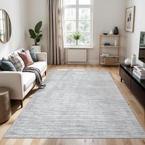 Valenrug Washable Rugs 5x7 - Non Slip 5x7 Area Rugs for Living Room, Stain Resistant Area Rugs for Bedroom, Foldable Machine Washable Area Rug(5'x7', Grey)