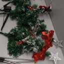 4 Pack Christmas Tree Solar Pathway Lights Outdoor Decorations, Waterproof Artificial Mini Xmas Tree Stake Lights with DIY Ornamets for Garden Yard Porch Decor (Snowy Tree)