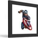 Trends International Gallery Pops Marvel Comics Avengers - Captain America Wall Art Wall Poster, 12" x 12", Black Framed Version