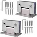 KAFENDA 90 Degree Shower Door Hinges, Heavy Duty Frameless Glass Door Hinges Stainless Steel Bathroom Gate Clamp for 8-12 mm Toughened Glass, Rust & Corrosion Resistance