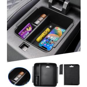 Karltys Center Console Organizer Tray for Mitsubishi Outlander 2022-2025 2026 Accessories (NOT for Outlander Sport) Middle Console Organizer Armrest Storage Box with Non-Slip Silicone Liners