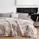 50x70 Inches Ultra-Soft Fuzzy Faux Fur Plush Throw Blanket - Thick, Warm Sherpa for Couch, Sofa, Bedroom, Camping - Decorative Blanket for Cozy Warmth,680 GSM Cloud Brown Tie Dye