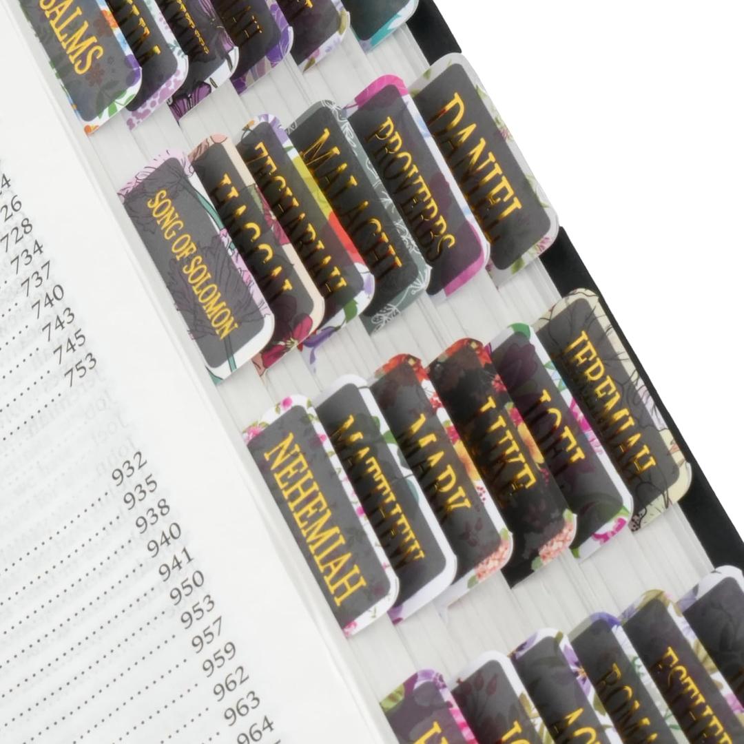 Mr. Pen- Laminated Bible Tabs, 75 pcs, Gold Foil Embossed Lettering, Tear Resistant Index Tabs for Women and Men, Large Print Bible Index Tabs, Bible Book Tabs, Mr. Pen Bible Tabs