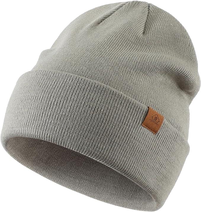 Home Prefer Mens Winter Hats Acrylic Knit Cuff Beanie Cap Warm Womens Beanie Hat