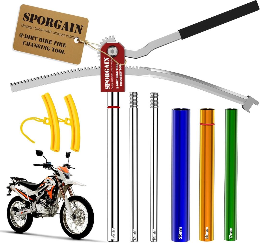 Dirt Bike Tire Changing Kit No-Pinch Tire Tools Fits Motocross Enduro and Dirt Bikes Compatible with 16"-21" Wheels 10-25mm Axles