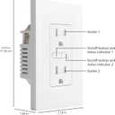 Amazon Basics Smart In-Wall Outlet, Works with Alexa Only, 15 Amps, 2.4 GHz Wi-Fi, No Hub Required, White