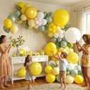 Lemon Baby Shower Decorations Lemonade party main squeeze bridal shower decorations Summer Fruit Party Supplies White Pastel Yellow Balloon Garland Kit