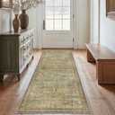 GENIMO 2x6 Non Slip Hallway Runner Rug, Machine Washable, Thin & Low Pile Lightweight for Kitchen, Laundry, Entryway, Bedroom & Living Room, Taupe/Brown